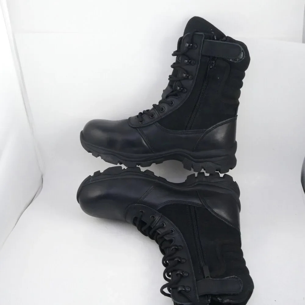 DahWe Men's US 10 Steel Toe Work Boots for Zipper Puncture Proof Slip Resistant